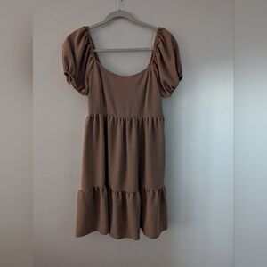 Medium Tan Dress With Cut Out Tie Back